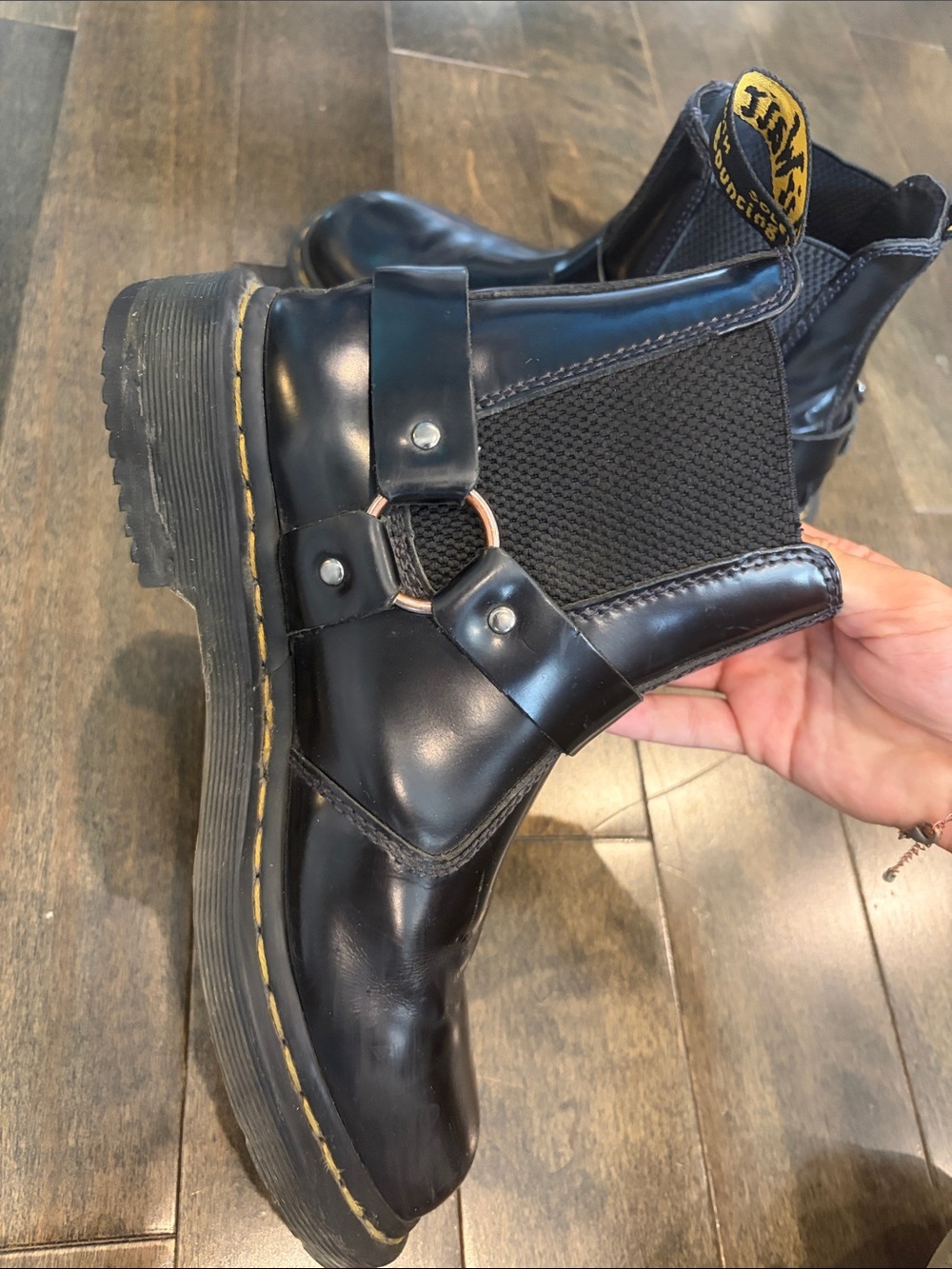 Dr. Martens Black Leather Harness Chelsea Boots - Picture 9 of 10